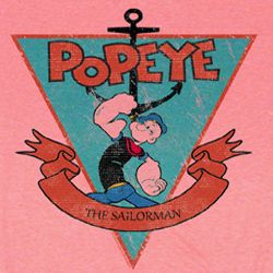 Popeye Shirt Sailorman Triangle Adult Pink T-Shirt Tee