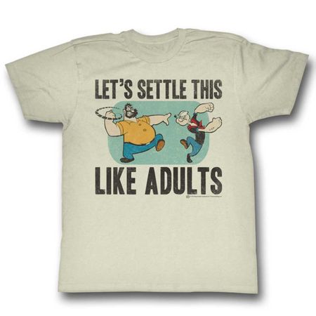 Popeye Shirt Settle It Like Adults Off White T-Shirt