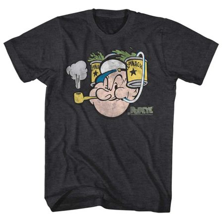 Popeye Shirt Spinach Helmet Charcoal T-Shirt