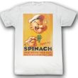 Popeye Shirt Spinach Style Adult White T-Shirt Tee