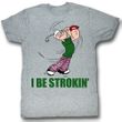Popeye Shirt Strokin Adult Grey Heather T-Shirt Tee