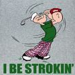 Popeye Shirt Strokin Adult Grey Heather T-Shirt Tee