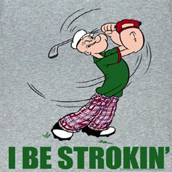 Popeye Shirt Strokin Adult Grey Heather T-Shirt Tee