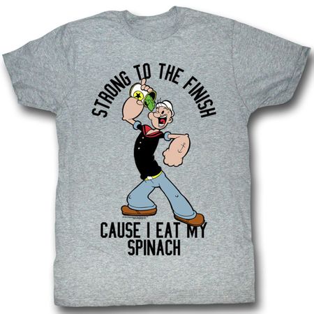 Popeye Shirt Strong Adult Grey Heather T-Shirt Tee