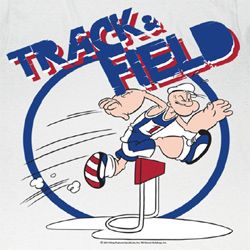 Popeye Shirt Trax Adult White T-Shirt Tee