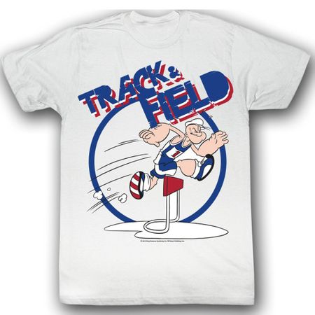 Popeye Shirt Trax Adult White T-Shirt Tee