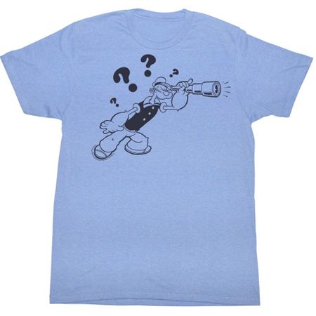 Popeye Shirt WHAD Adult Light Blue T-Shirt Tee
