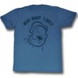 Popeye Shirt Why Must I Cry Adult Blue Heather T-Shirt Tee