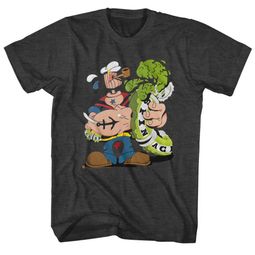 Popeye Shirt Wood Head Charcoal T-Shirt