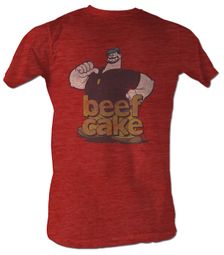 Popeye T-shirt Brutus Beefcake Red Heather Adult Tee Shirt