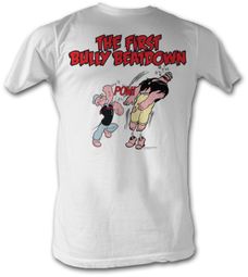 Popeye T-shirt First Bully Beatdown Adult White Tee Shirt