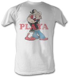 Popeye T-shirt The Sailorman Playa Adult Light Blue Tee Shirt