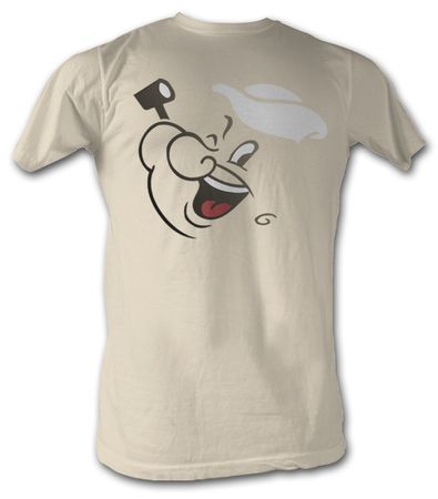 Popeye T-shirt The Sailorman Pop Face Adult Natural Tee Shirt