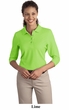 Port Authority Ladies Polo Shirt Sport Silk Touch 3/4 Sleeve