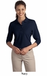 Port Authority Ladies Polo Shirt Sport Silk Touch 3/4 Sleeve