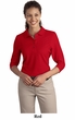 Port Authority Ladies Polo Shirt Sport Silk Touch 3/4 Sleeve