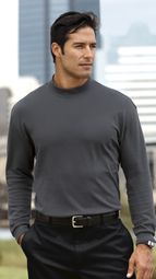Port Authority Mock Turtleneck Shirt Interlock Knit Interlock Tee