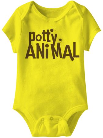 Potty Animal Funny Baby Romper Yellow Infant Babies Creeper