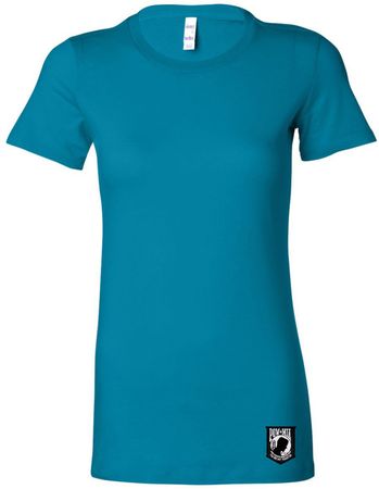 Pow Mia Patch Bottom Print Ladies Longer Length Shirt