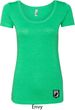 Pow Mia Patch Bottom Print Ladies Scoop Neck