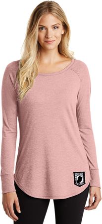 Pow Mia Patch Bottom Print Ladies Tri Long Sleeve