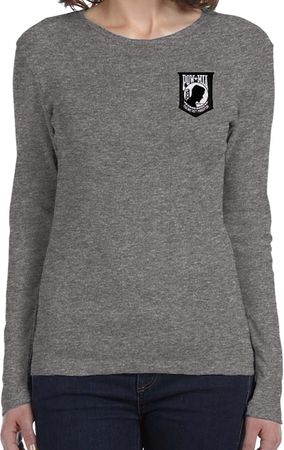 Pow Mia Patch Pocket Print Ladies Long Sleeve