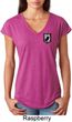 Pow Mia Patch Pocket Print Ladies Tri Blend V-neck