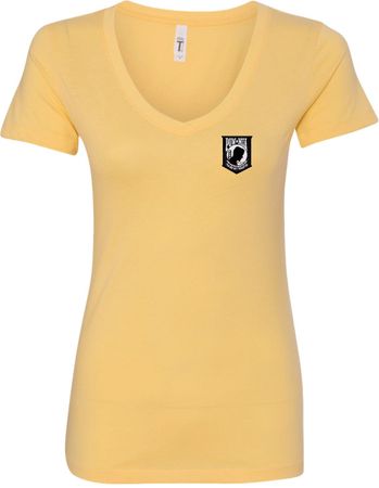 Pow Mia Patch Pocket Print Ladies V-neck