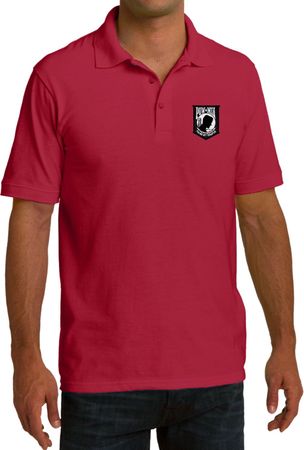Pow Mia Patch Pocket Print Mens Pique Polo