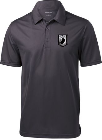 Pow Mia Patch Pocket Print Mens Textured Polo