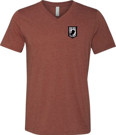 Pow Mia Patch Pocket Print Tri Blend V-neck