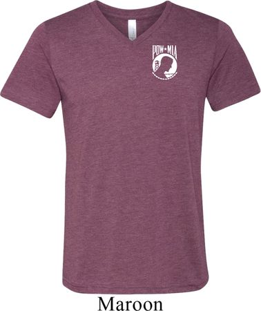 Pow Mia Pocket Print Tri Blend V-neck