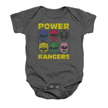 Power Rangers Baby Romper Heads Charcoal Infant Babies Creeper