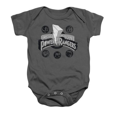 Power Rangers Baby Romper Power Coins Charcoal Infant Babies Creeper