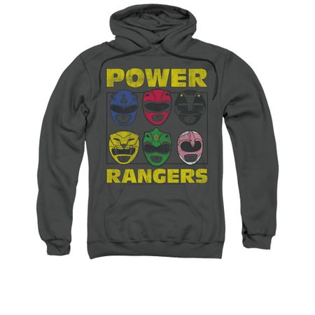 Power Rangers Hoodie Heads Charcoal Sweatshirt Hoody