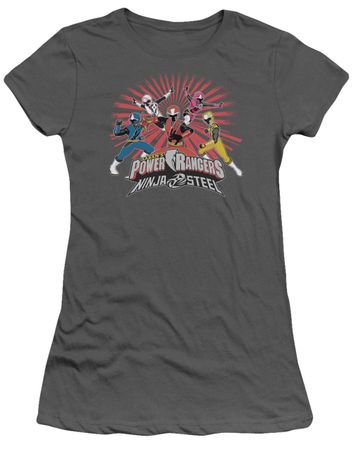 Power Rangers Ninja Steel Juniors Shirt Blast Charcoal T-Shirt
