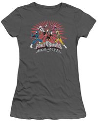Power Rangers Ninja Steel Juniors Shirt Blast Charcoal T-Shirt