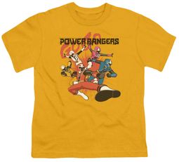 Power Rangers Ninja Steel Kids Shirt Attack Gold T-Shirt