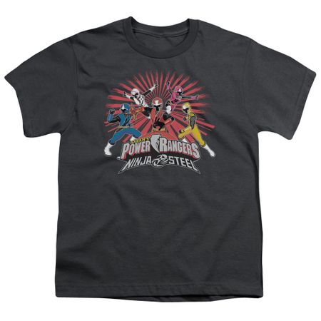 Power Rangers Ninja Steel Kids Shirt Blast Charcoal T-Shirt