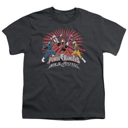 Power Rangers Ninja Steel Kids Shirt Blast Charcoal T-Shirt