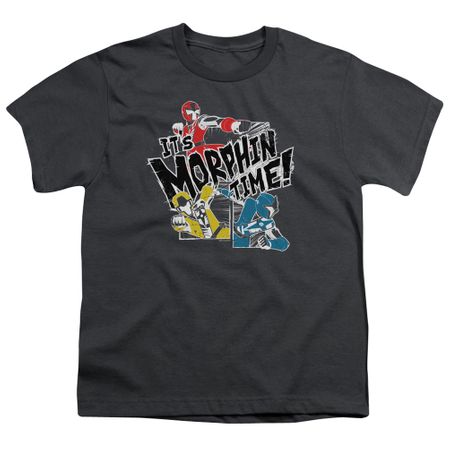 Power Rangers Ninja Steel Kids Shirt It's Morphin Time Charcoal T-Shirt