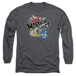 Power Rangers Ninja Steel Long Sleeve Shirt It's Morphin Time Charcoal Tee T-Shirt Power Rangers Ninja Steel Long Sleeve Shirt It's Morphin Time Charcoal Tee T-Shirt