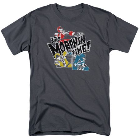 Power Rangers Ninja Steel Shirt It's Morphin Time Charcoal T-Shirt