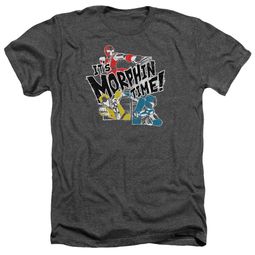 Power Rangers Ninja Steel Shirt It's Morphin Time Heather Charcoal T-Shirt Power Rangers Ninja Steel Shirt It's Morphin Time Heather Charcoal T-Shirt