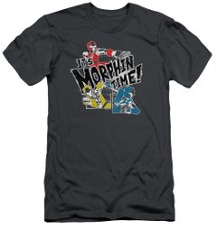 Power Rangers Ninja Steel Slim Fit Shirt It's Morphin Time Charcoal T-Shirt Power Rangers Ninja Steel Slim Fit Shirt It's Morphin Time Charcoal T-Shirt