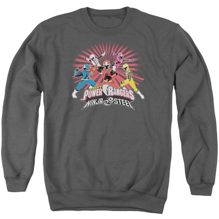 Power Rangers Ninja Steel Sweatshirt Blast Adult Charcoal Sweat Shirt