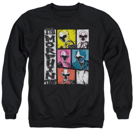 Power Rangers Ninja Steel Sweatshirt Morphin Time Adult Black Sweat Shirt