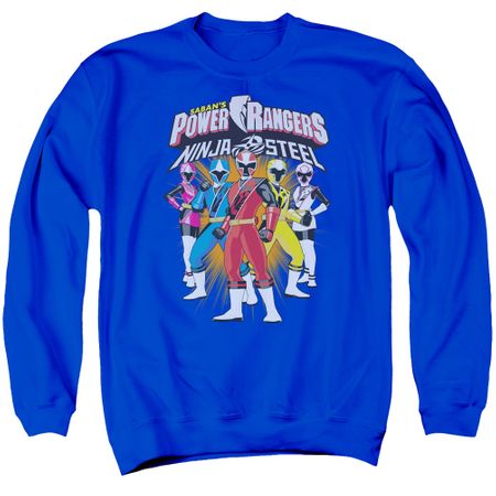 Power Rangers Ninja Steel Sweatshirt Team Adult Royal Blue Sweat Shirt