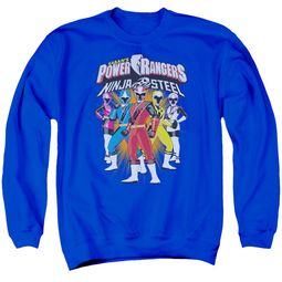 Power Rangers Ninja Steel Sweatshirt Team Adult Royal Blue Sweat Shirt
