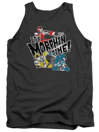 Power Rangers Ninja Steel Tank Top It's Morphin Time Charcoal Tanktop